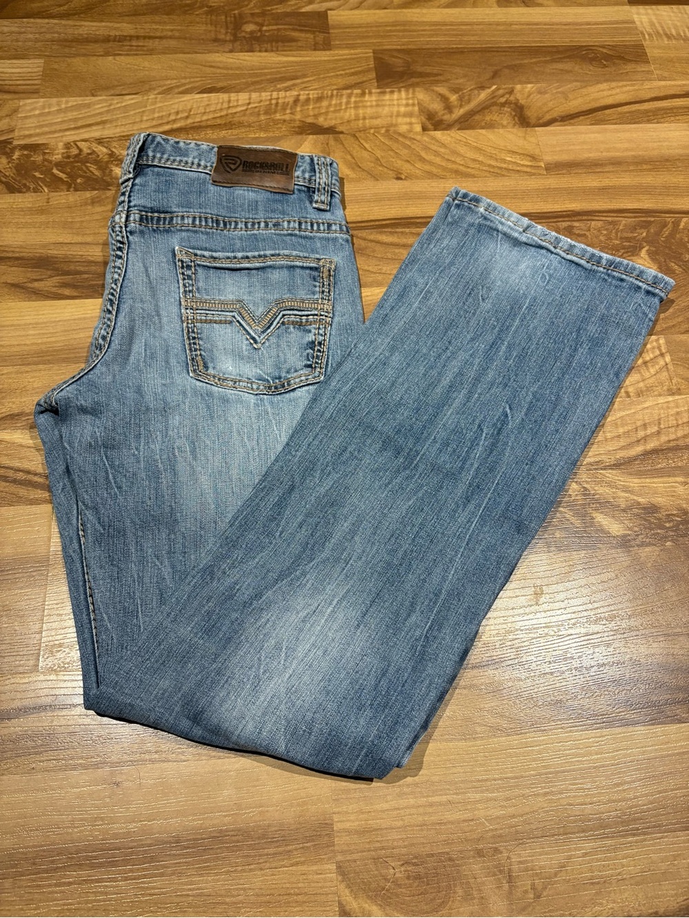 Rock & Roll Denim Boy's Regular Fit Bootcut Jeans Size 18R Western Rodeo Country